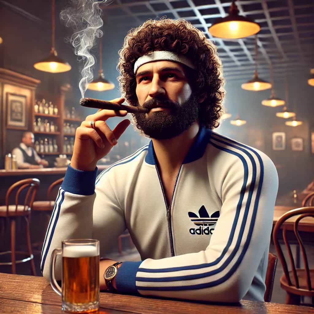 Sócrates artwork — the bar scene, from the Sócrates 82 series